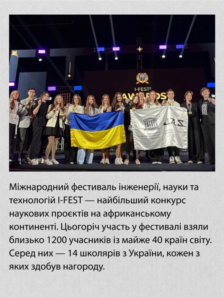 Українські школярі стали одними з найкращих на міжнародному фестивалі науки й технологій