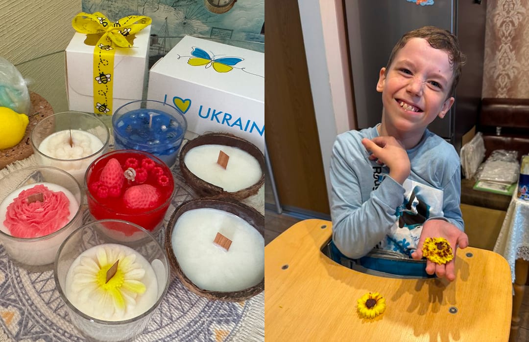 12-річний школяр із ДЦП відкрив власну майстерню свічок: частину прибутку надсилає на ЗСУ (ВІДЕО)