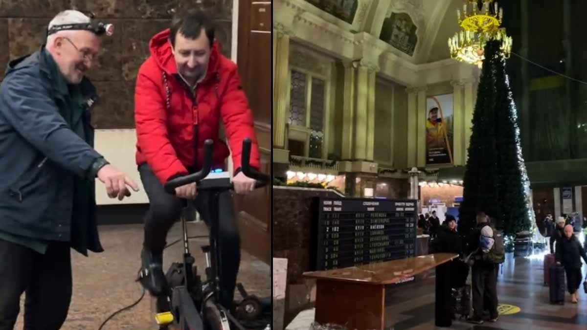 У Києві встановлюють ялинку, що світиться від велогенератора (ВІДЕО)