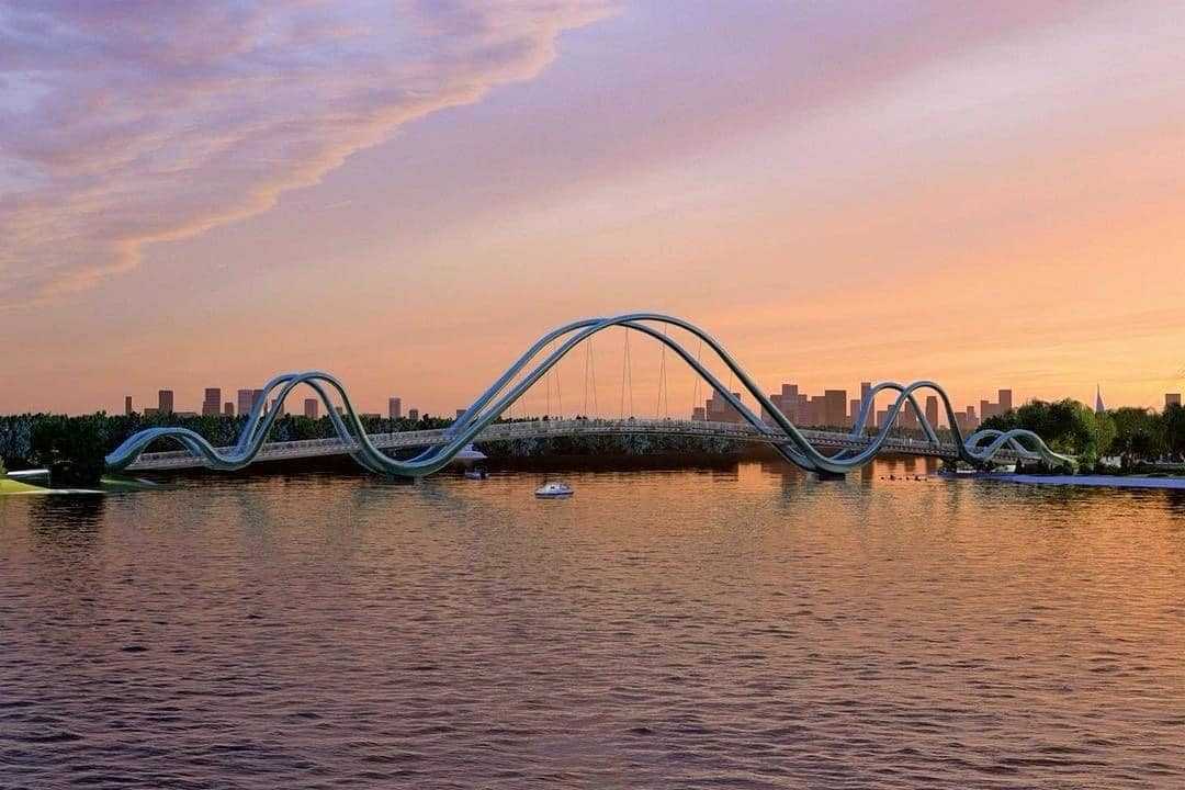 У Києві поновили будівництво унікального мосту-хвилі (ФОТО)