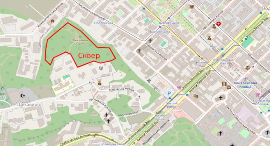 У Києві пропонують створити сквер на горі Щекавиця