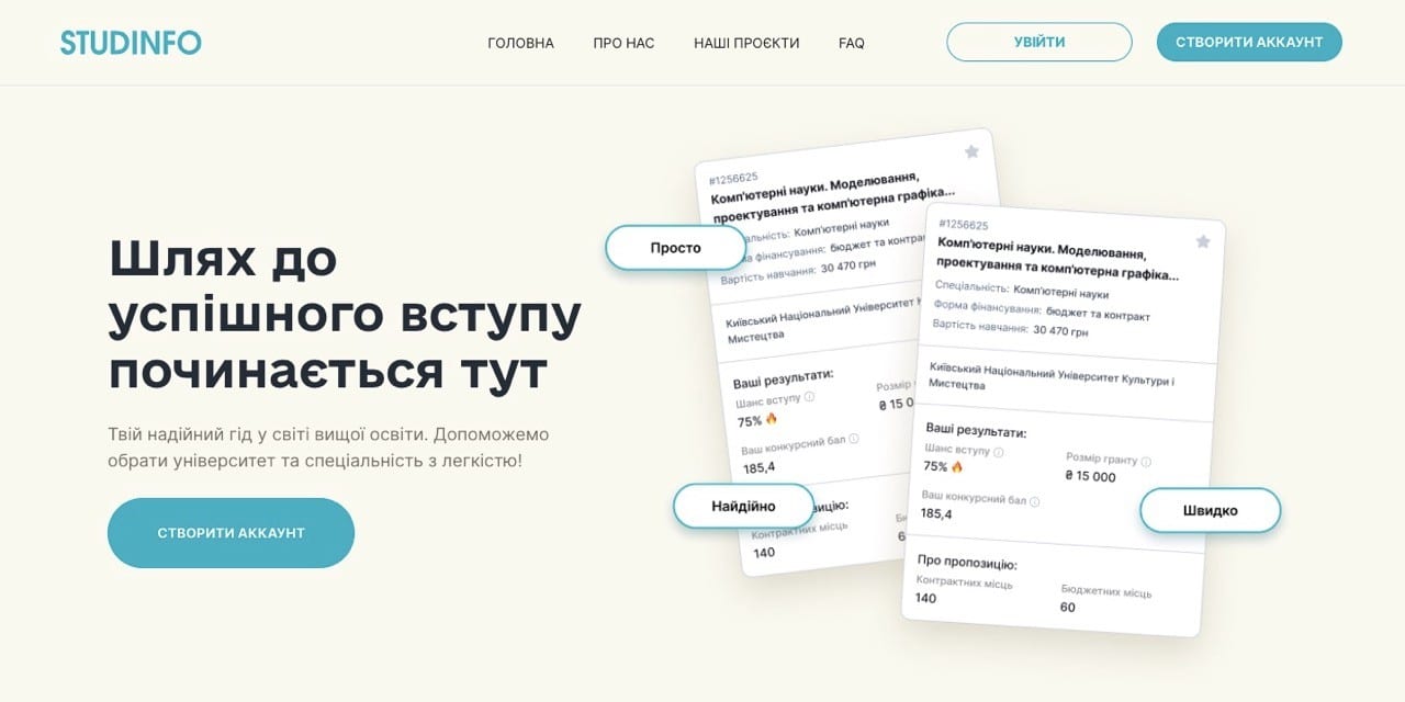 Українці створили платформу, де можна розрахувати ймовірність вступу на бюджет