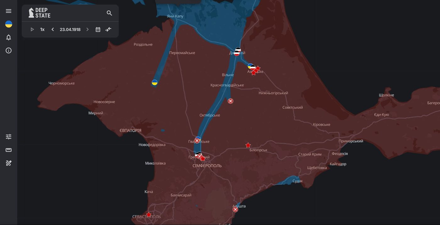 Deep State та «Культурні Сили» створили мапу звільнення Криму від більшовиків