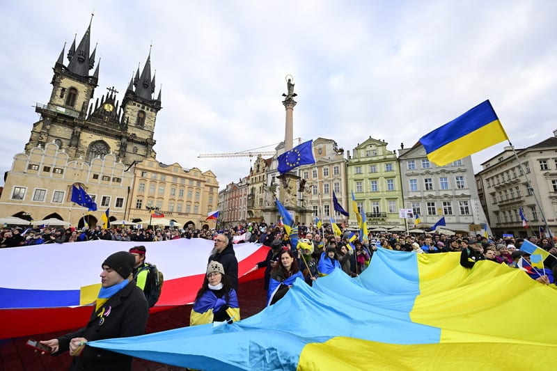 У чеських містах пройшли акції підтримки України до річниці війни