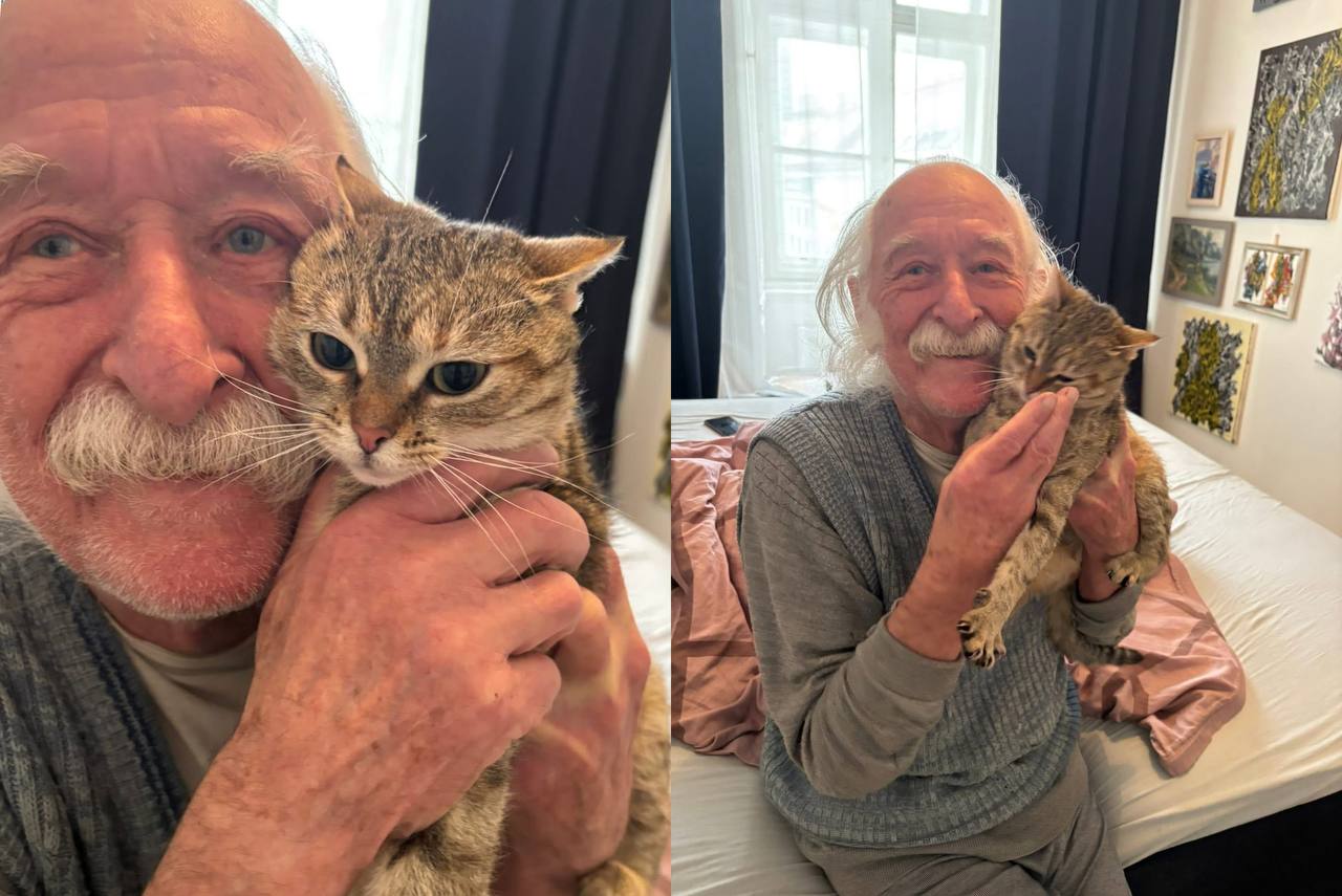 Художник Іван Марчук прихистив у Відні кішку з українського притулку