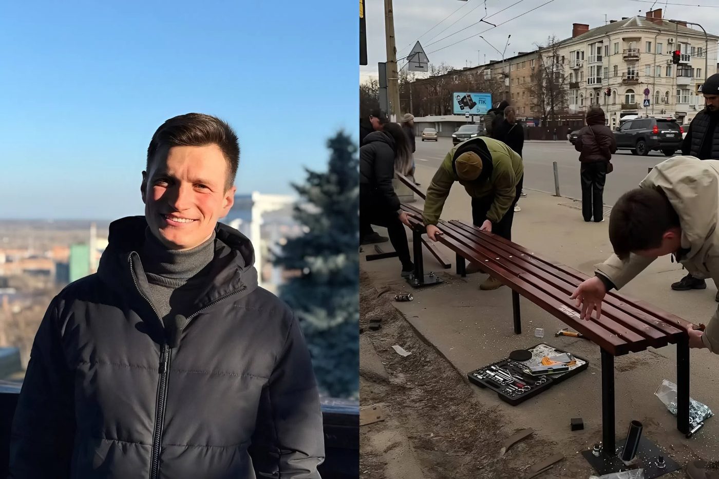 Ветеран за власні кошти встановлює лавки на зупинках Полтави (ВІДЕО)