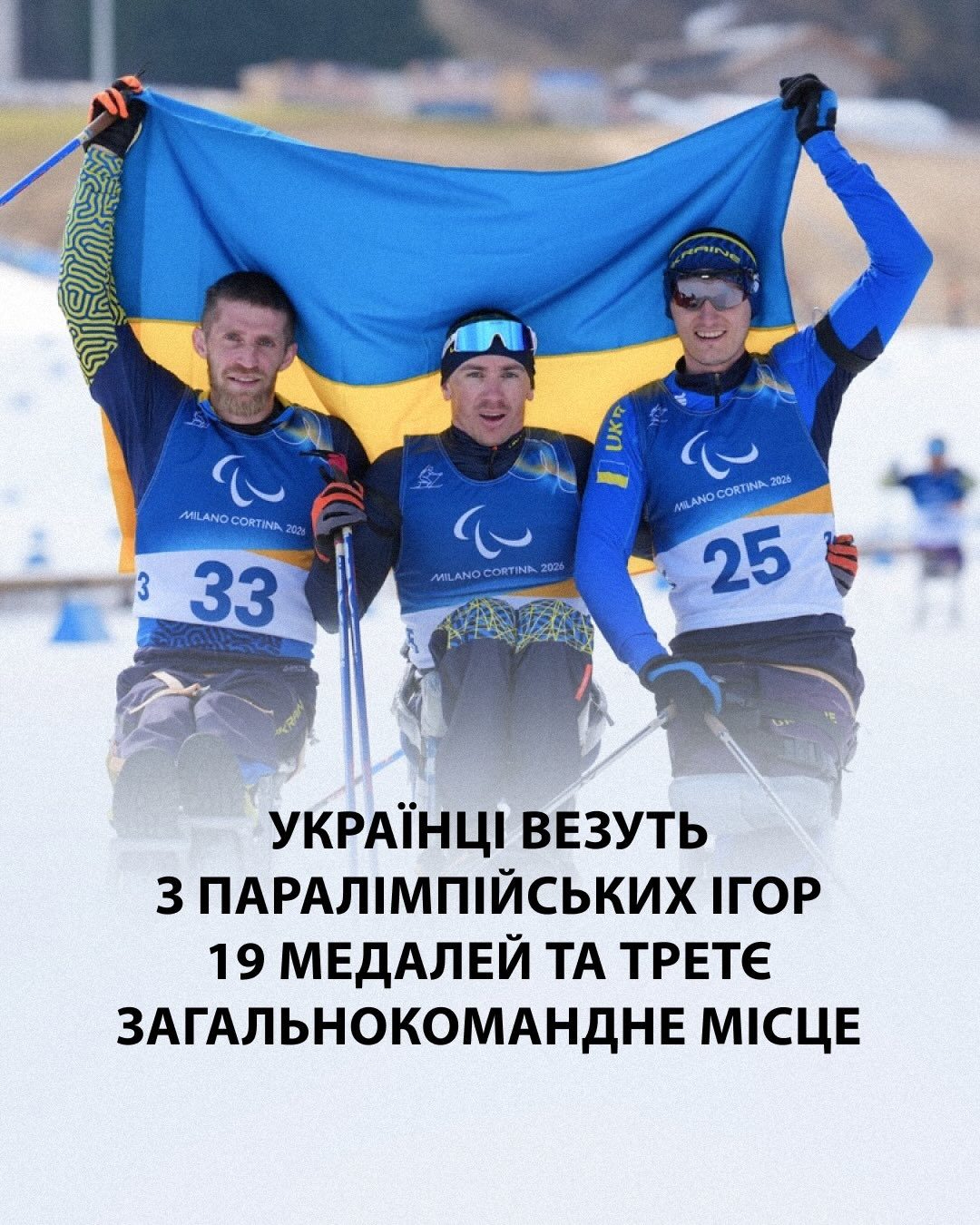 Українці везуть з Паралімпійських ігор 19 медалей та третє загальнокомандне місце