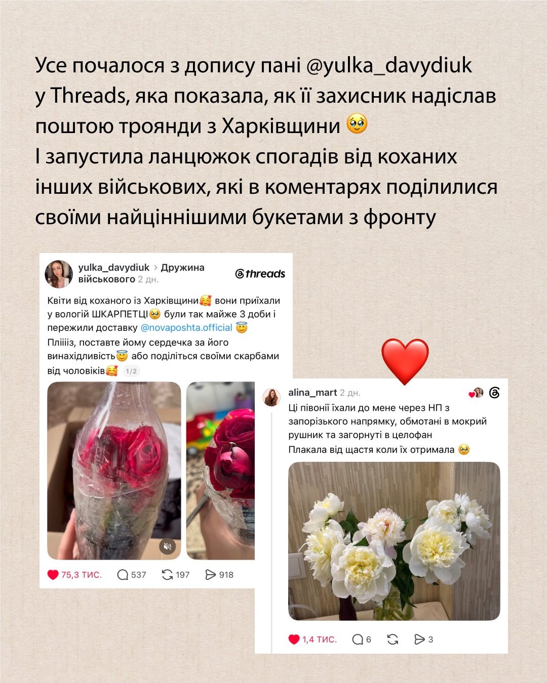 Любов, яка не знає перешкод. Кохані захисників показують найдорожчі серцю букети, надіслані з фронту