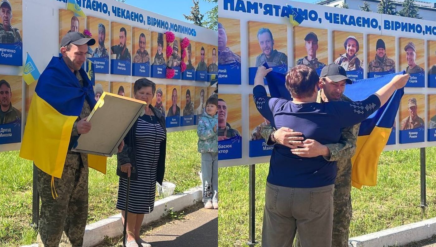 Звільнений з полону військовий з Херсонщини зняв свій портрет з Алеї надії