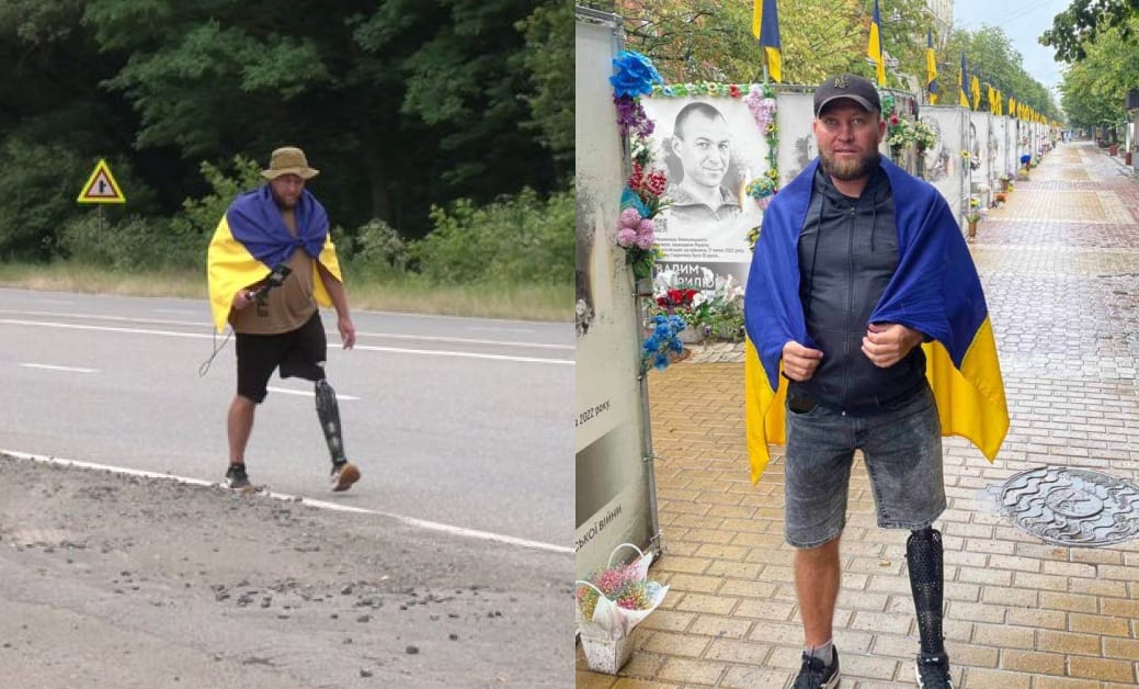 Ветеран на протезі пройшов від Вінниці до Хмельницького й зібрав 240 000 грн для побратимів