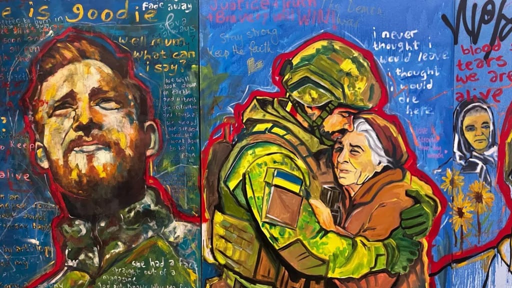 Британський художник створив 50-метрове інтерактивне полотно, присвячене українцям та волонтерам