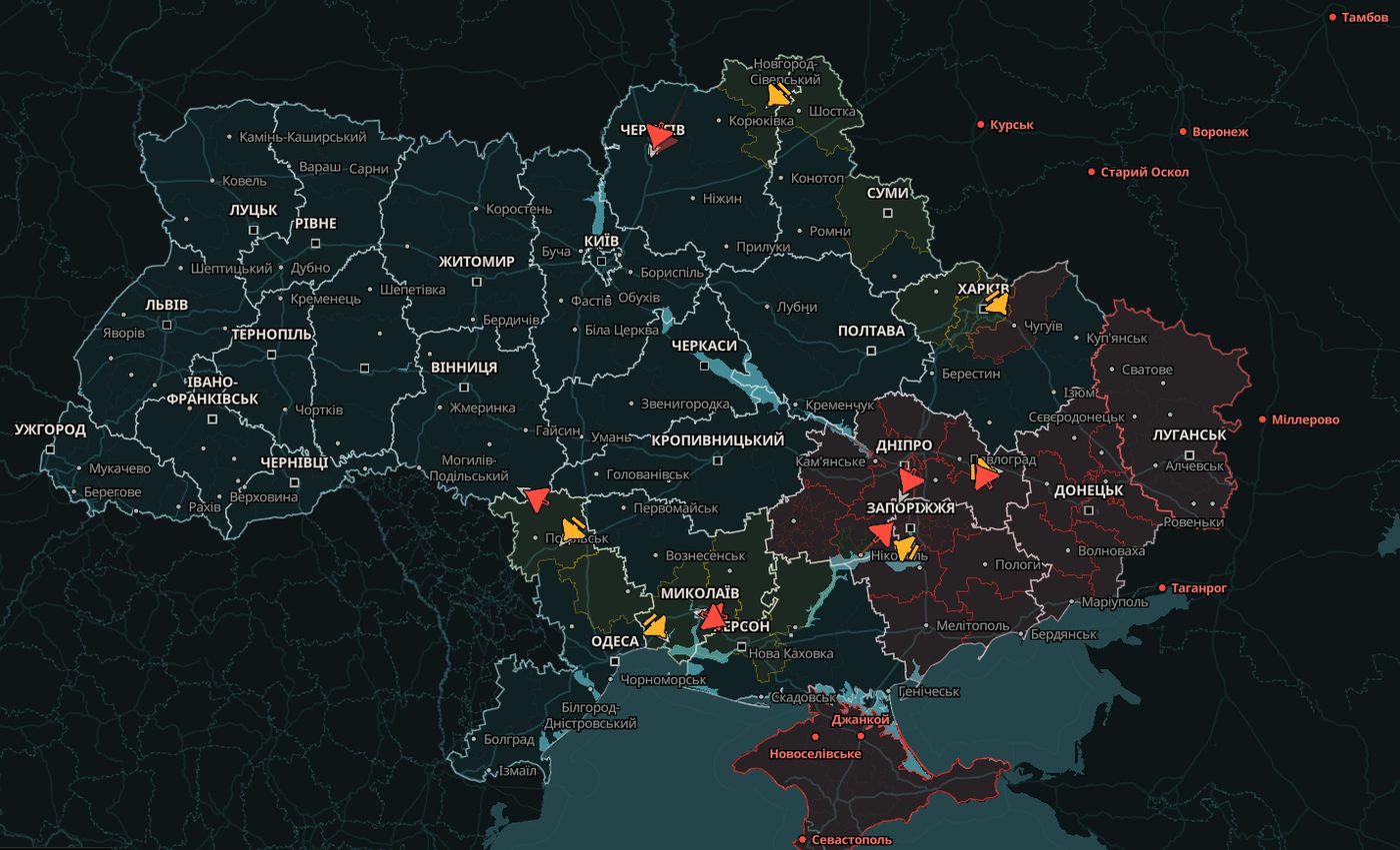 Проєкт monitor запустив онлайн-мапу з детальним рухом «Шахедів»