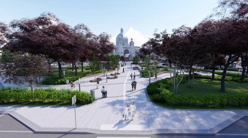 Біля залізничного вокзалу у Львові оновлюють сквер: яким він буде