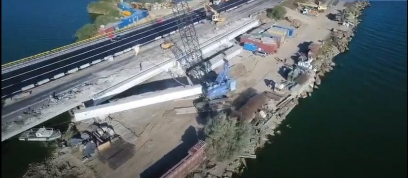 На Одещині почався ремонт лівої частини мосту через Хаджибейський лиман (ВІДЕО)