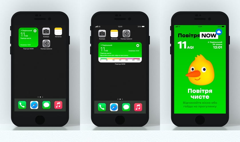 ЛУН створив iOS-віджет, що сповіщає про якість повітря у Києві та Львові у реальному часі