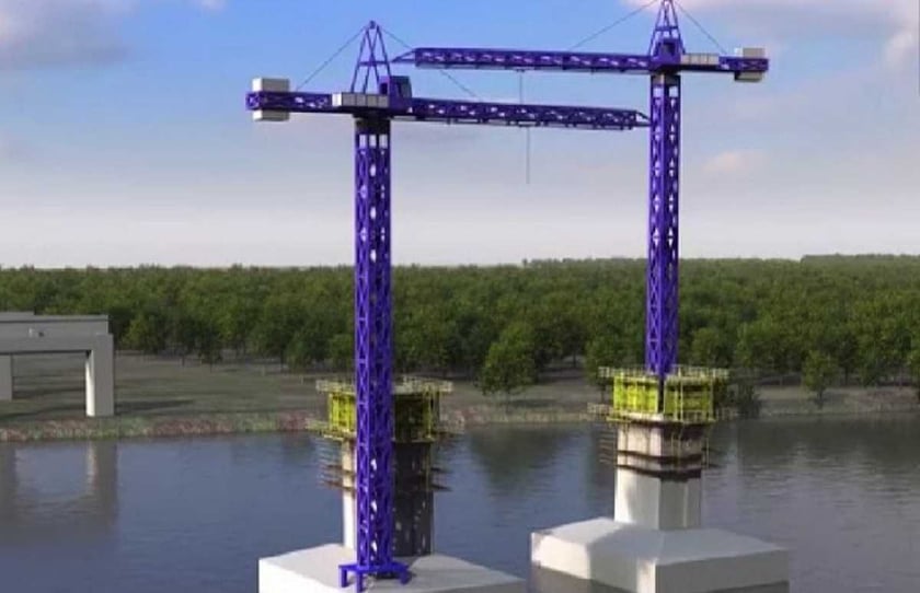 Показали будівництво пілонів нового мосту через Дніпро у 3D (ВІДЕО)