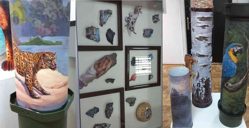 У Запоріжжі художник перетворює уламки ракет на витвори мистецтва