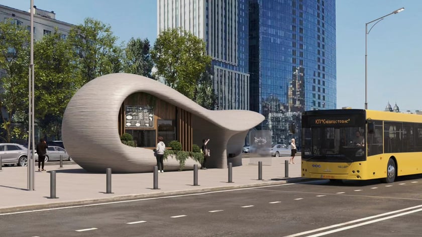 У Києві побудують футуристичну зупинку-укриття за технологією 3D-друку. Що відомо