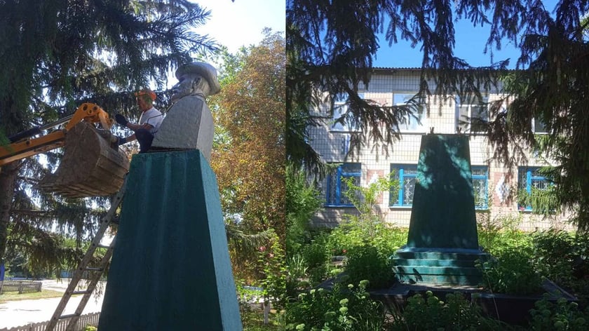 На Полтавщині демонтували радянський пам’ятник (ФОТО)