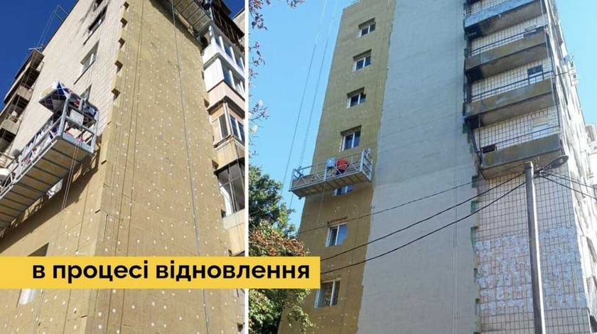 У Бучі відновлюють багатоповерхівку, пошкоджену окупантами (ФОТО)