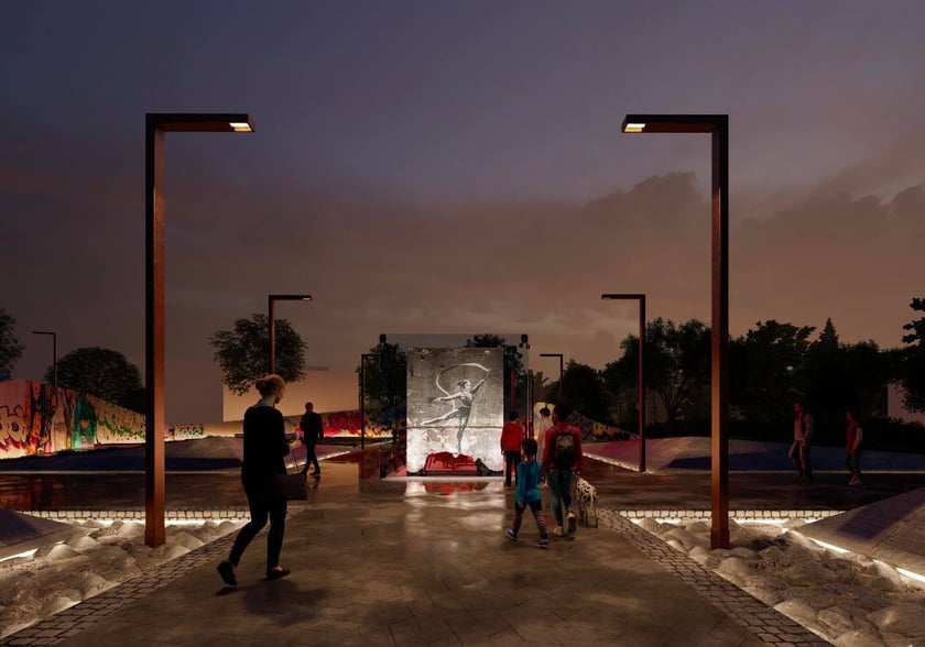 В Ірпені на Київщині презентували дизайн скверу з інсталяцією графіті Бенксі