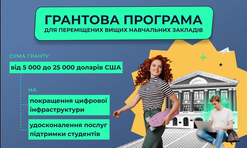 Релоковані виші можуть отримати $25 тис. гранту на підтримку молоді в Україні