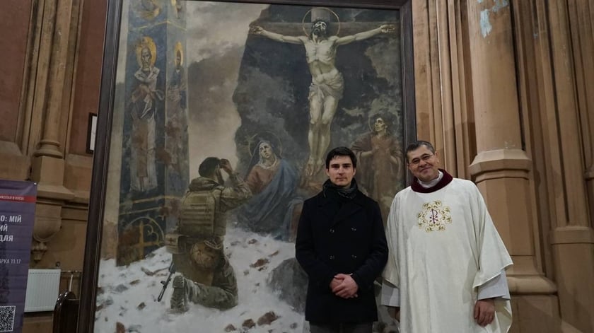 У Києві презентували картину «Молитва» художника Івана Волошина.