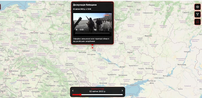 Українець створив онлайн-карту DOT.map з хронікою війни
