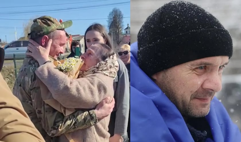 Військовий, якого вважали загиблим, вперше повернувся додому після полону (ВІДЕО)