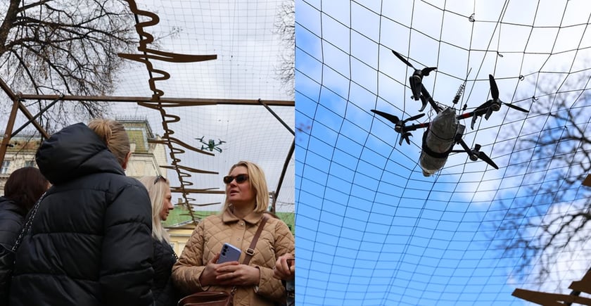 У центрі Львова встановили інсталяцію «Дорога життя» з антидроновою сіткою (ФОТО)